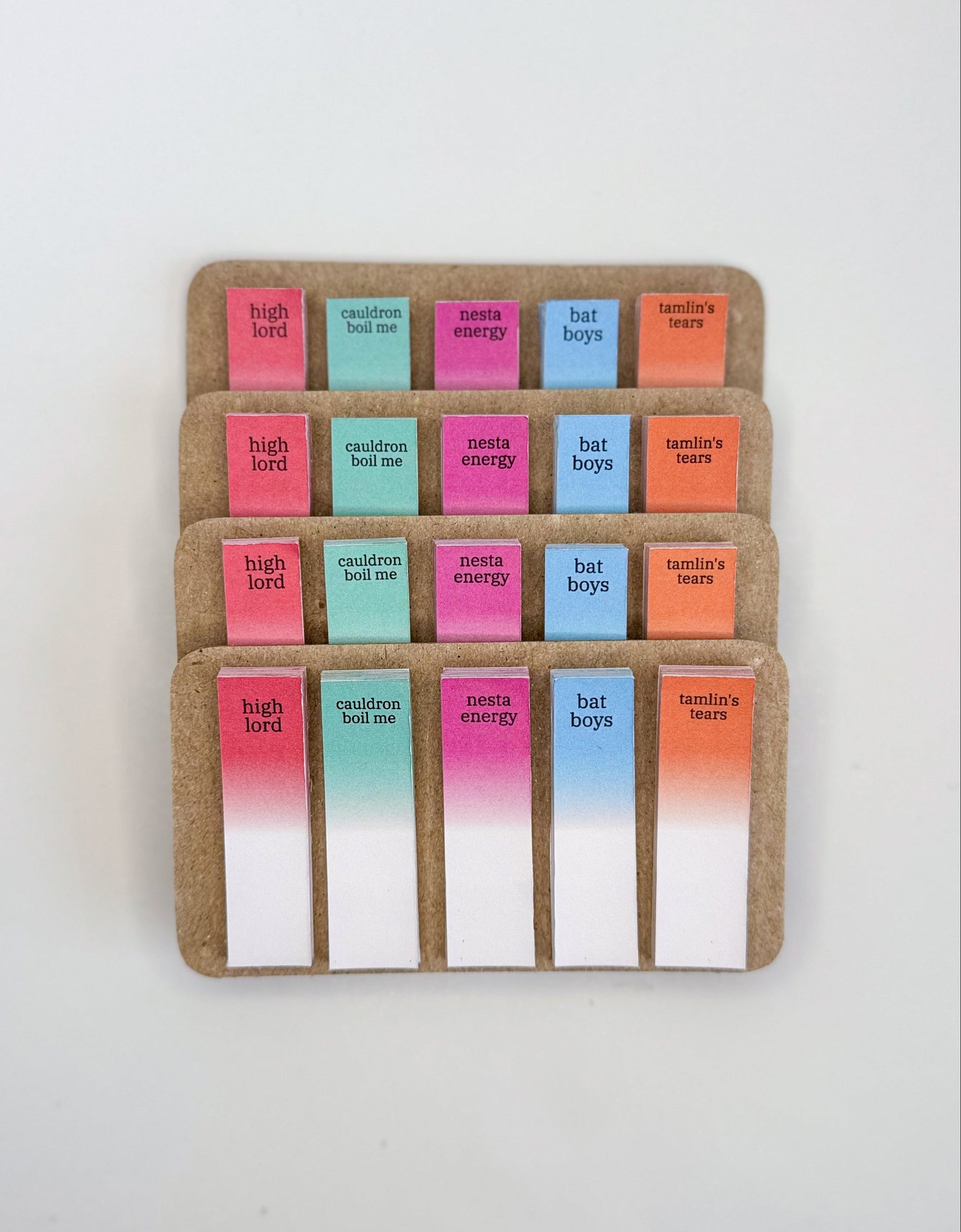 Set of colorful sticky notes on a white background