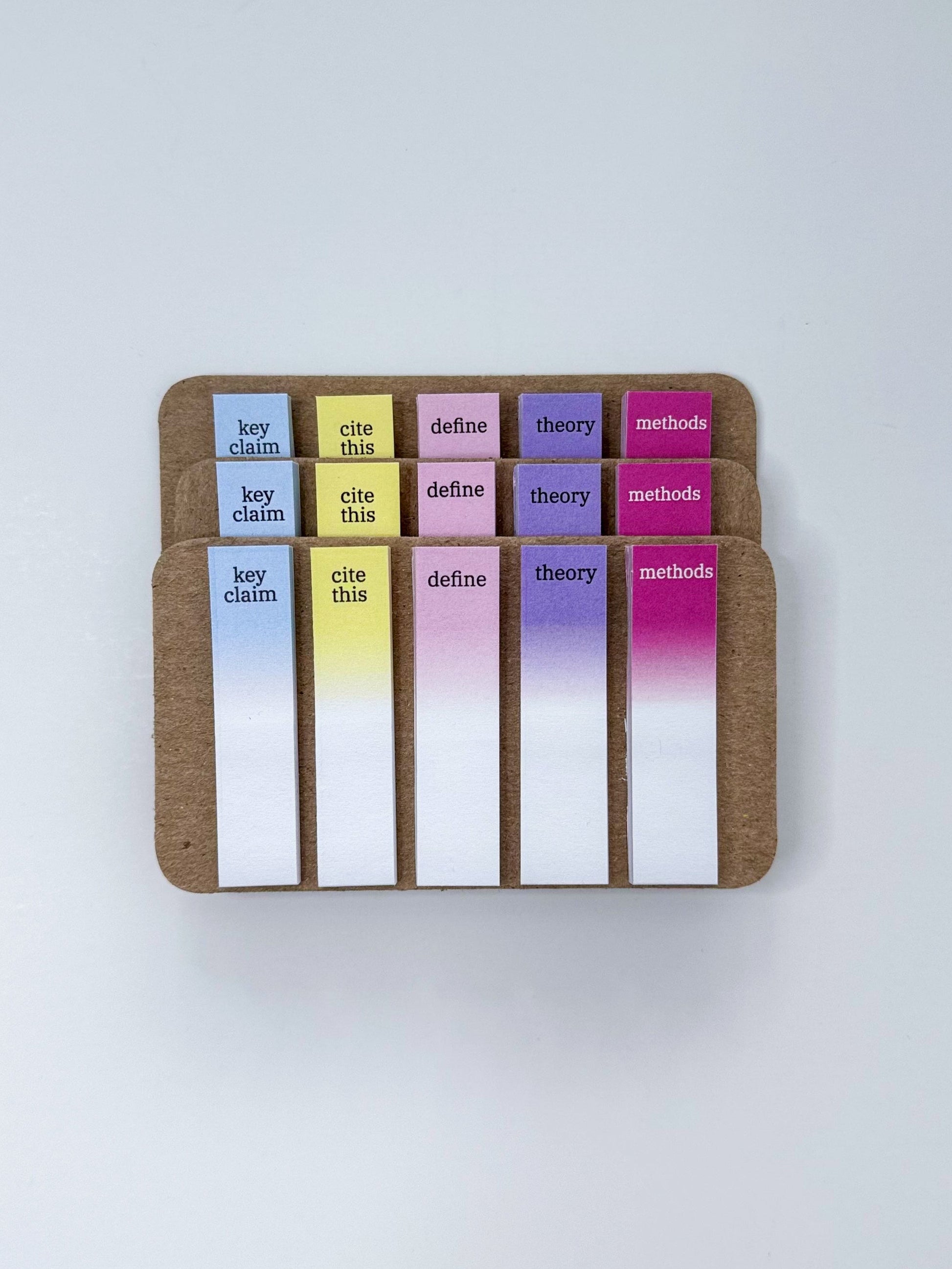 Set of colorful annotating tabs on a white background