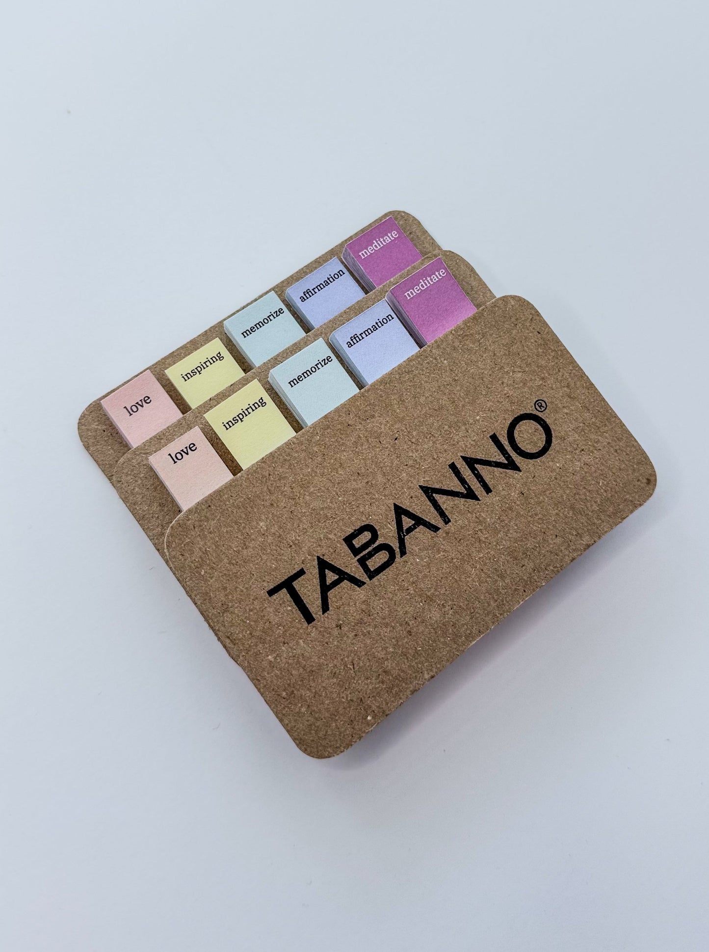 Tabanno pastel-colored annotating tabs on a white background